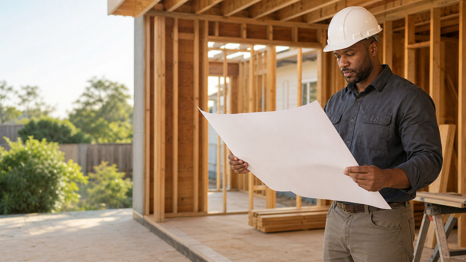 a general contractor at a residential construction project