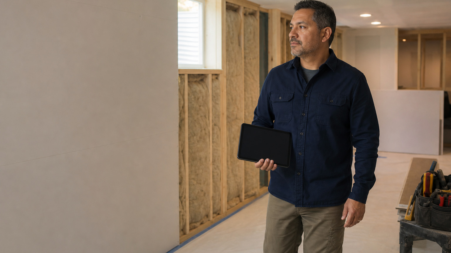 a general contractor at a residential construction project