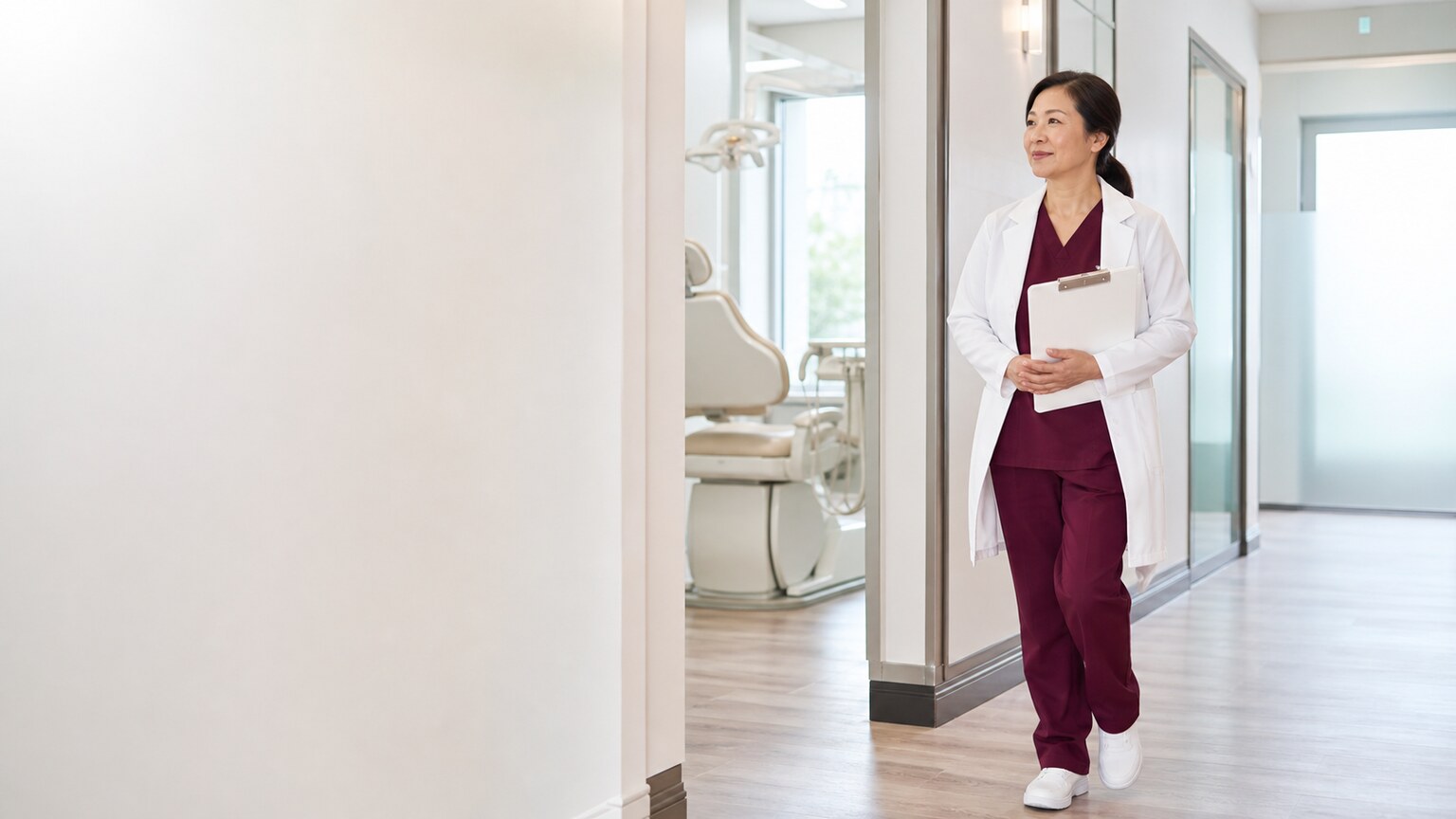 a dentist in a modern dental office