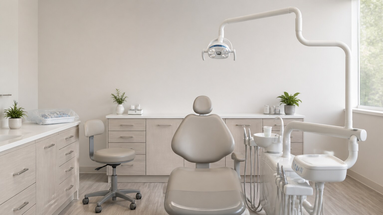 a dentist in a modern dental office