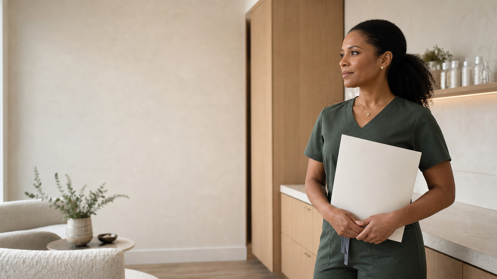 a med spa professional in a modern medical spa
