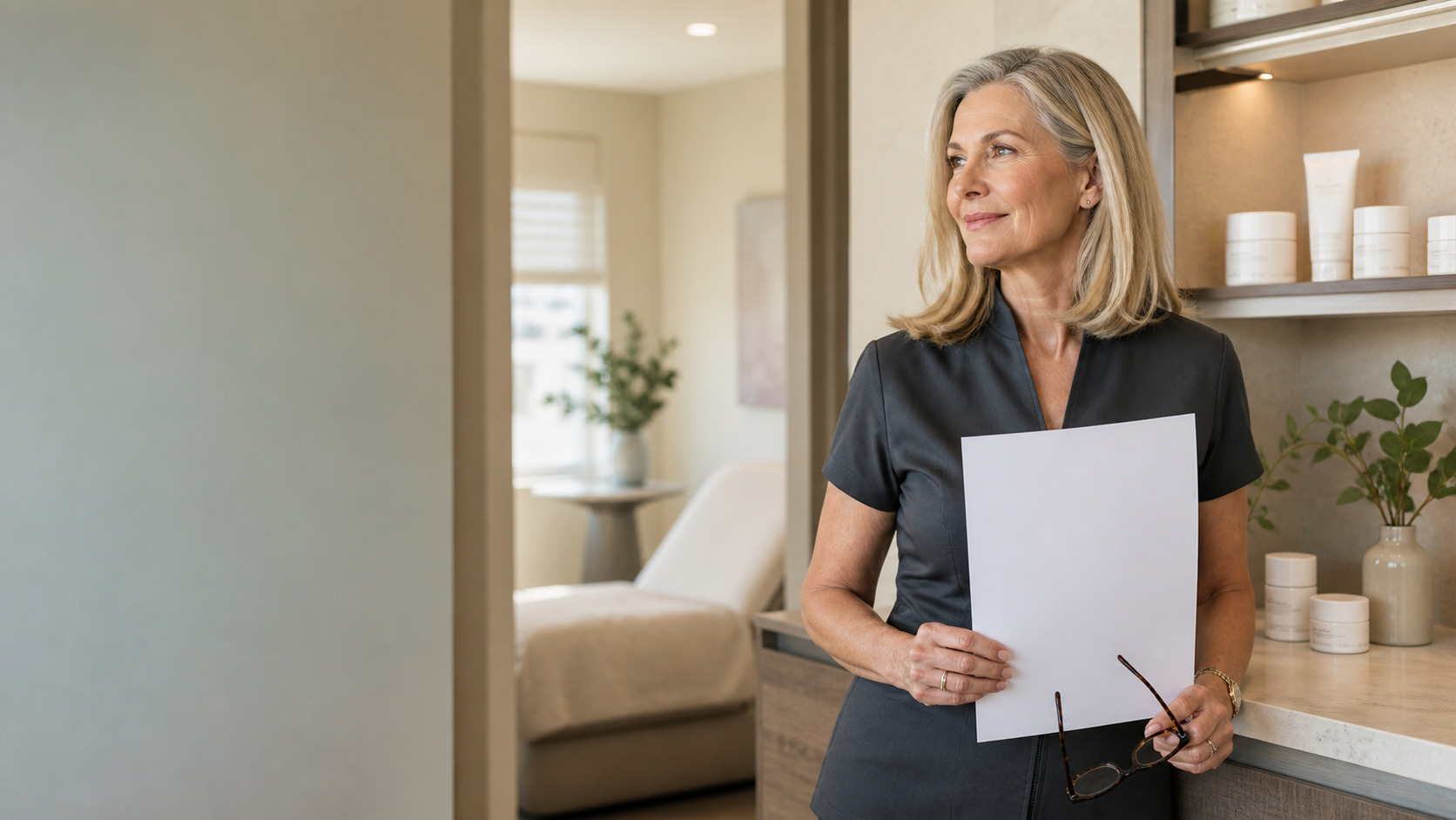 a med spa professional in a modern medical spa