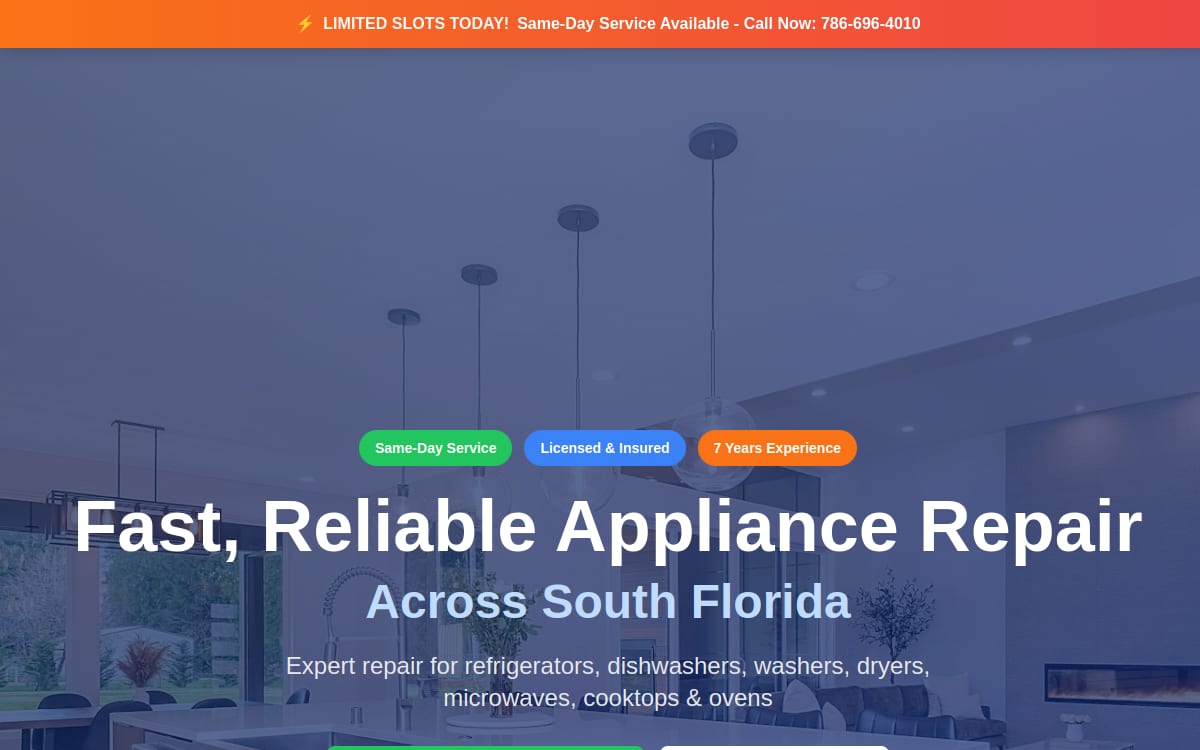 Appliances Repair Mculai appliance repair website homepage