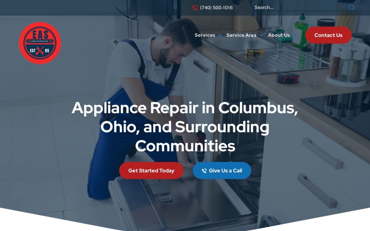 Economic Appliance Service appliance repair website homepage