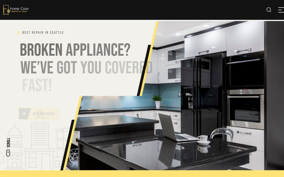 Home Care Appliances Repair appliance repair website homepage