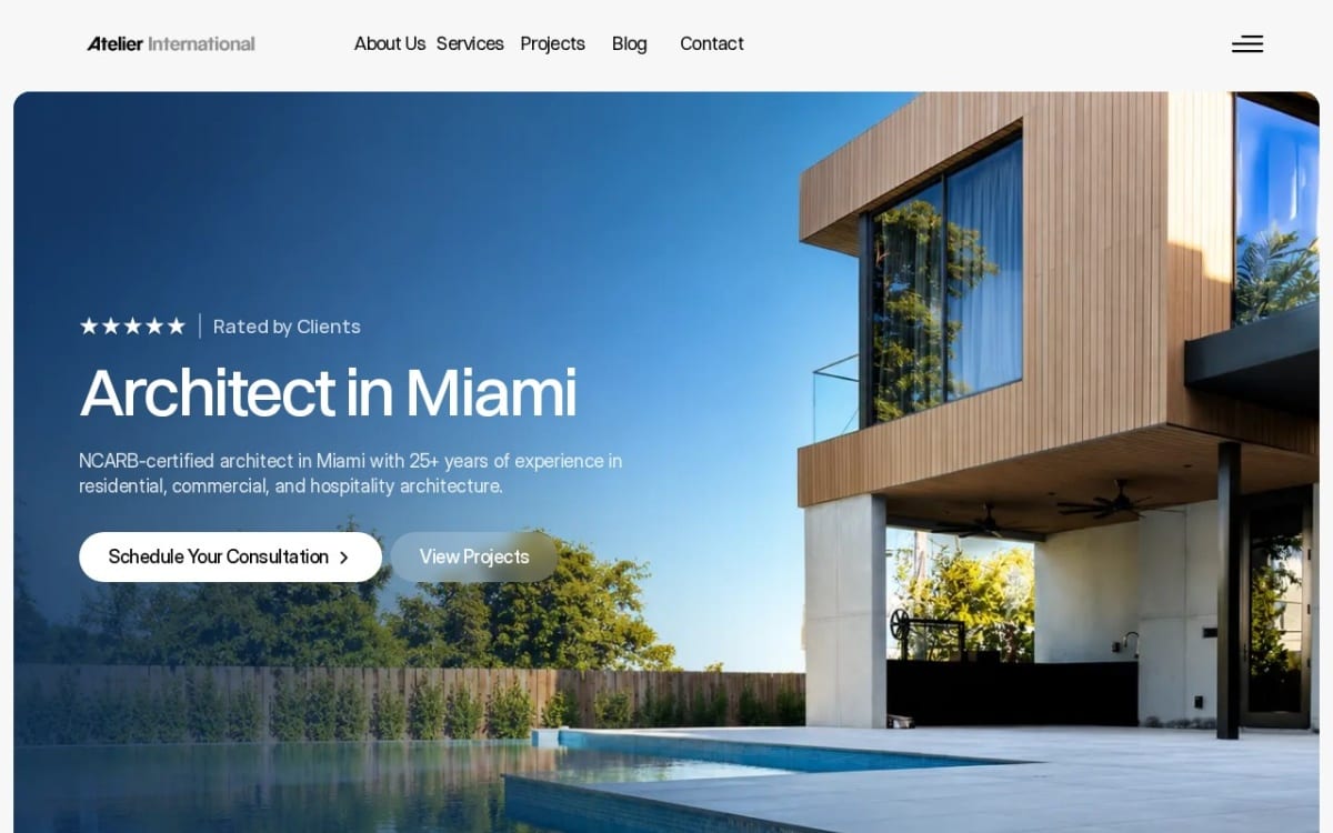 Atelier International LLC architect website homepage