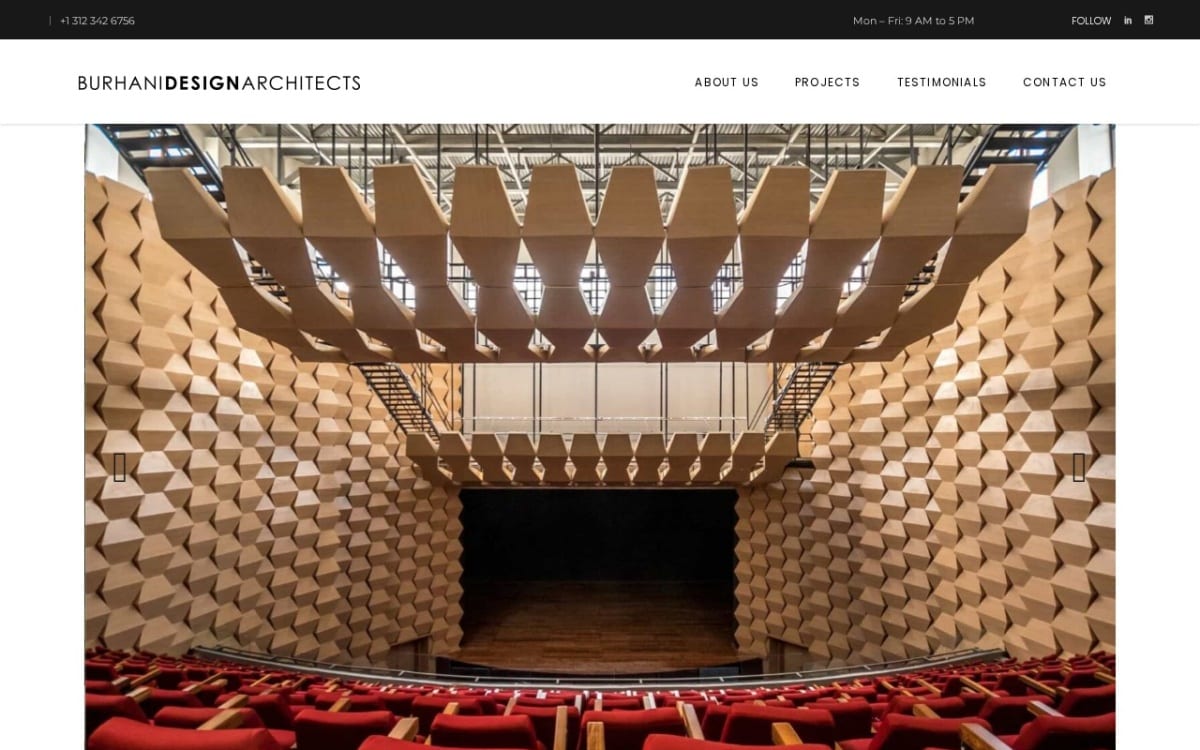 Burhani Design Architects architect website homepage