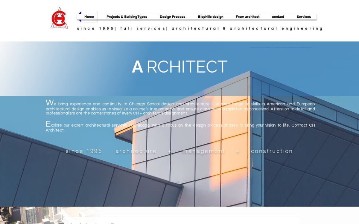 CH + Architects, ltd. architect website homepage