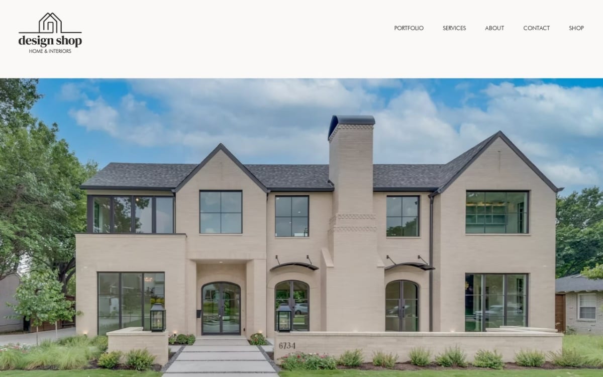 The Design Shop architect website homepage