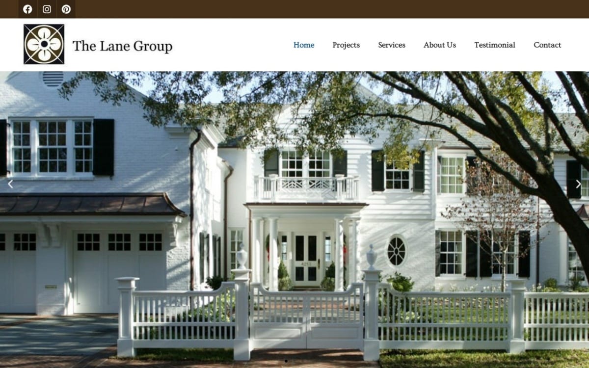 The Lane Group Inc architect website homepage