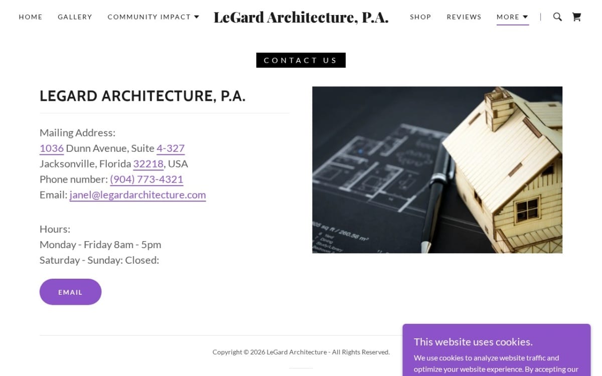 LeGard Architecture architect website homepage