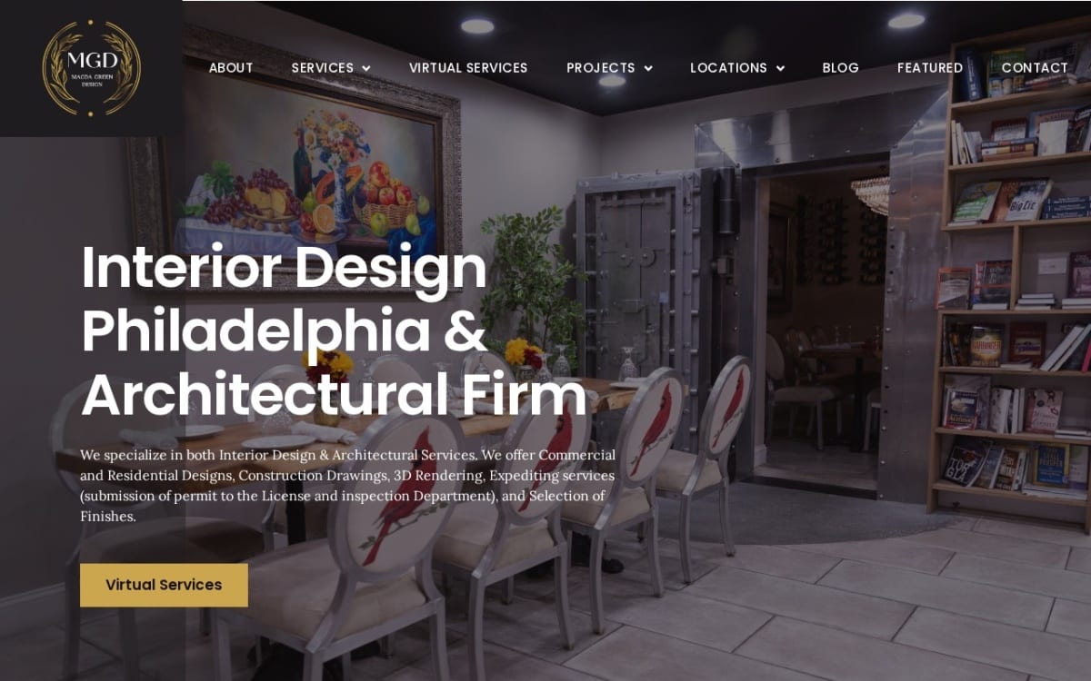 Magda Green Design LLC architect website homepage