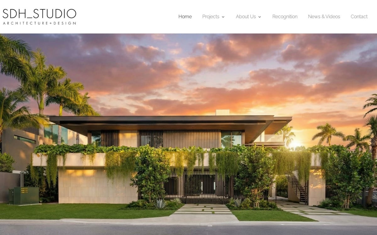 SDH Studio Architecture and Interior Design architect website homepage