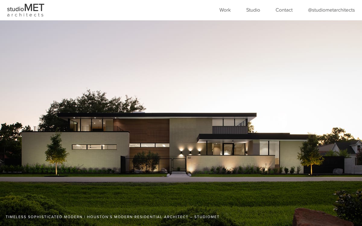 StudioMET Architects architect website homepage