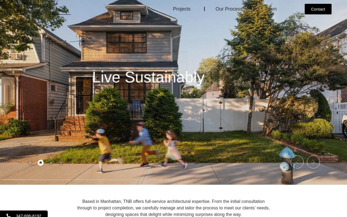 TNB Architecture architect website homepage