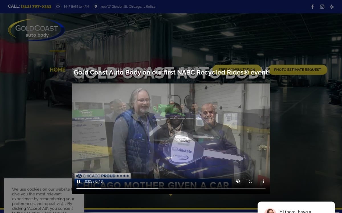 Gold Coast Auto Body auto body shop website homepage