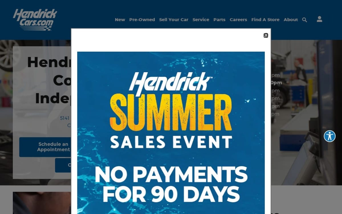 Hendrick Luxury Collision - Independence auto body shop website homepage