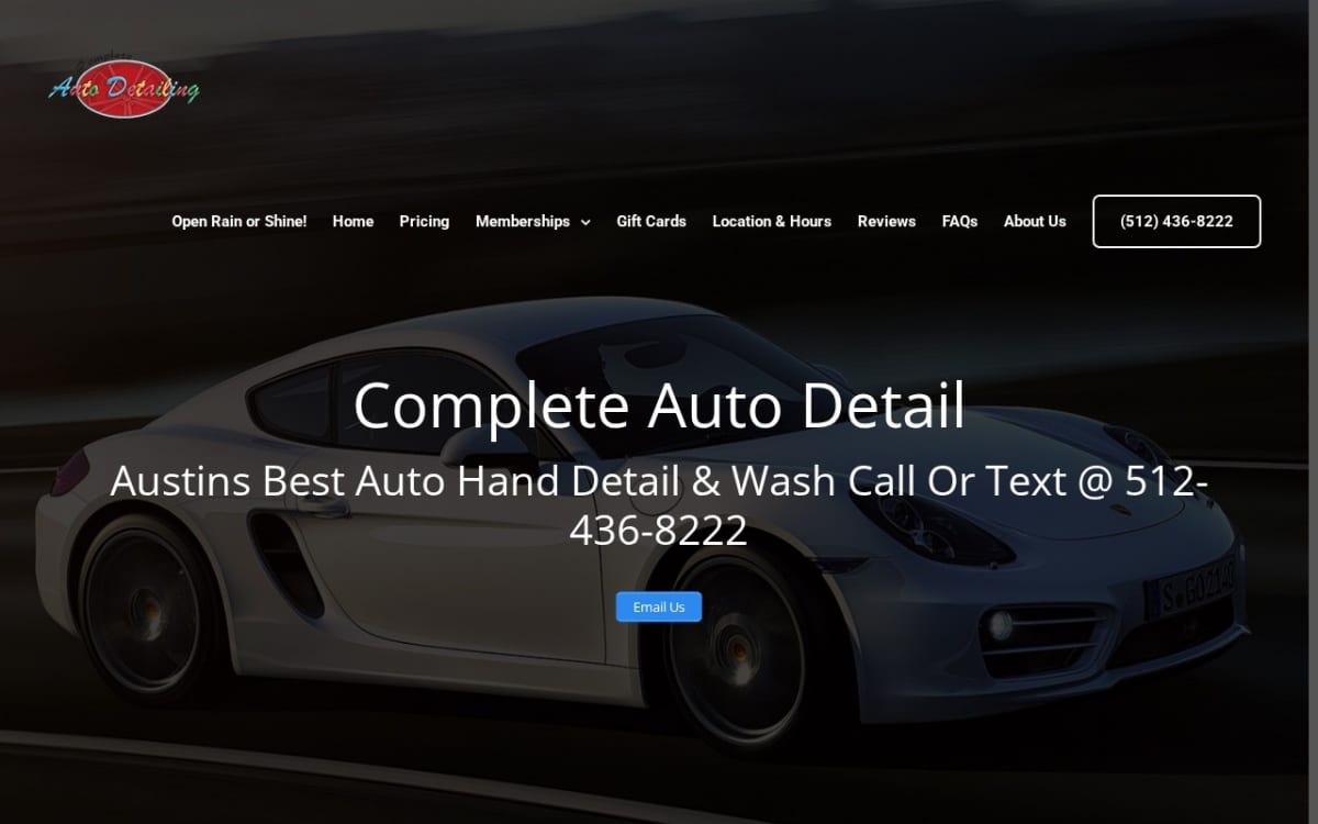 Complete Auto Detail & Car Wash auto detailing website homepage