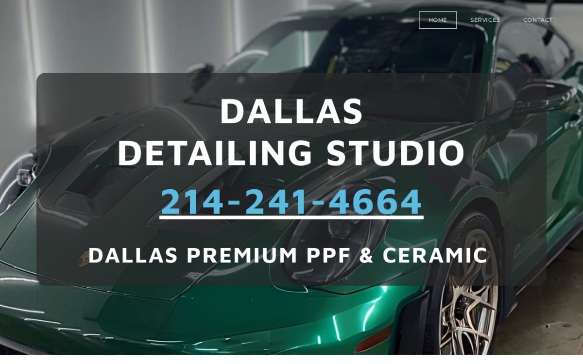 Time 2 Shine PPF and Tint Detailing Studio auto detailing website homepage
