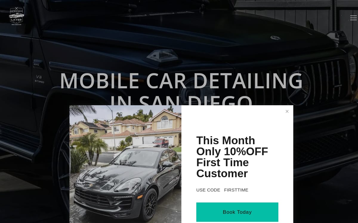 Fresh Layer Mobile Detailing auto detailing website homepage