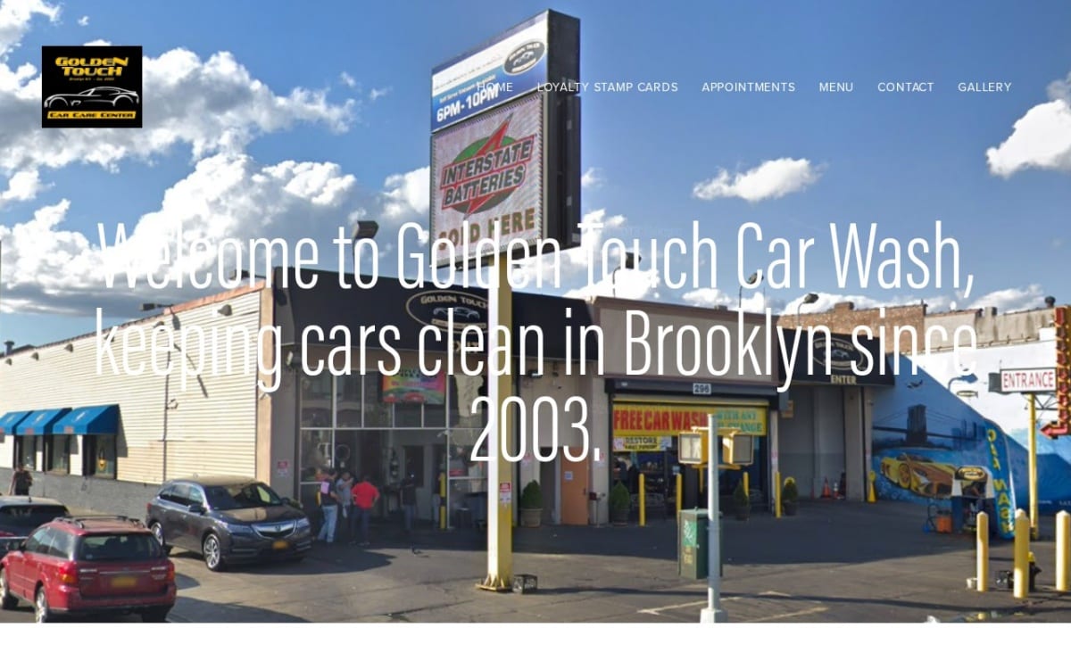 Golden Touch Car Wash auto detailing website homepage