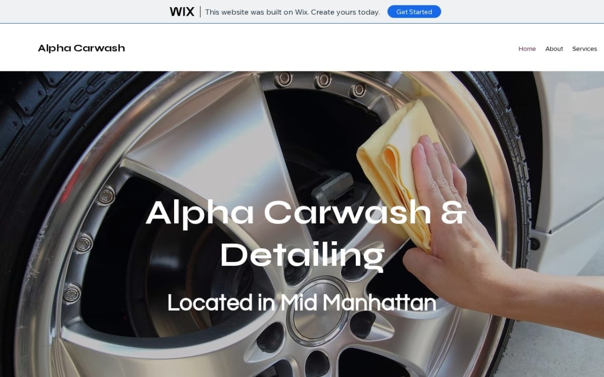 Alpha Car Wash & Detailing auto detailing website homepage