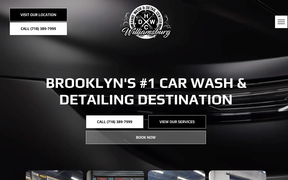 Williamsburg Hand Wash & Auto Detailing auto detailing website homepage