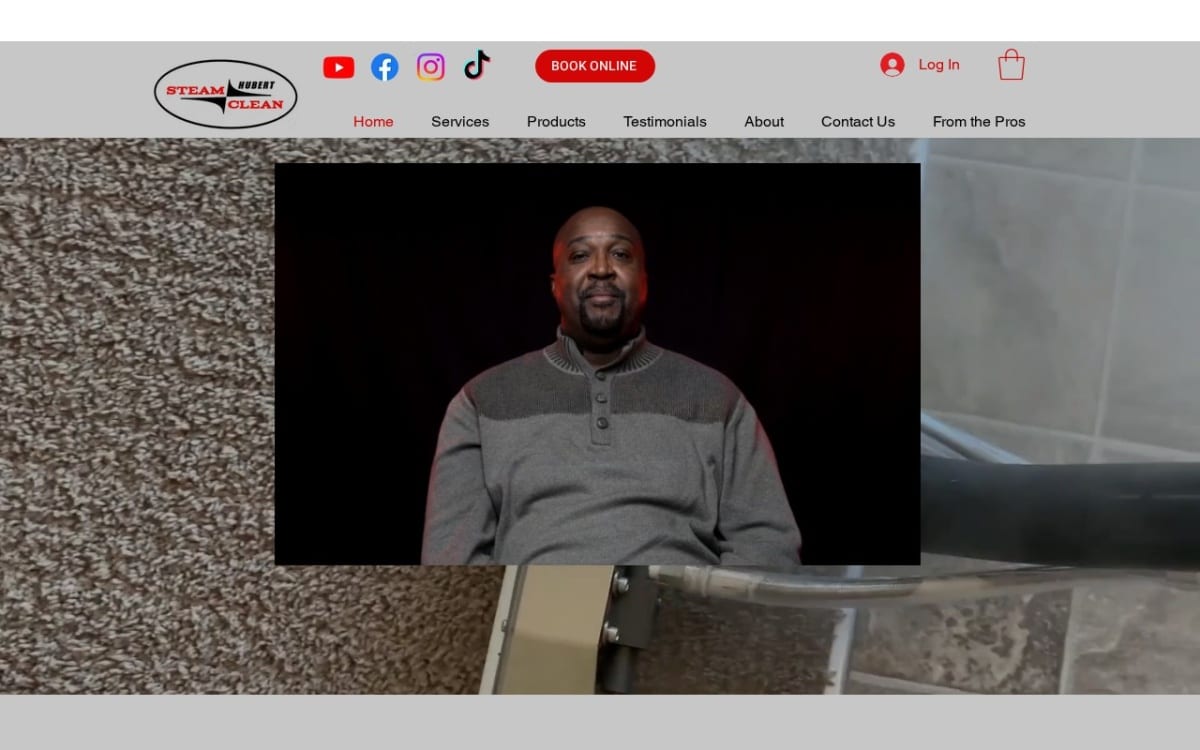 Hubert Steam Cleaning carpet cleaning website homepage
