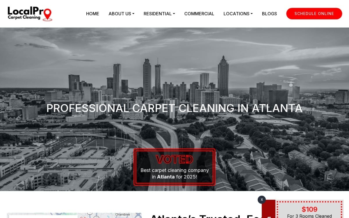 LocalPro Carpet Cleaning carpet cleaning website homepage
