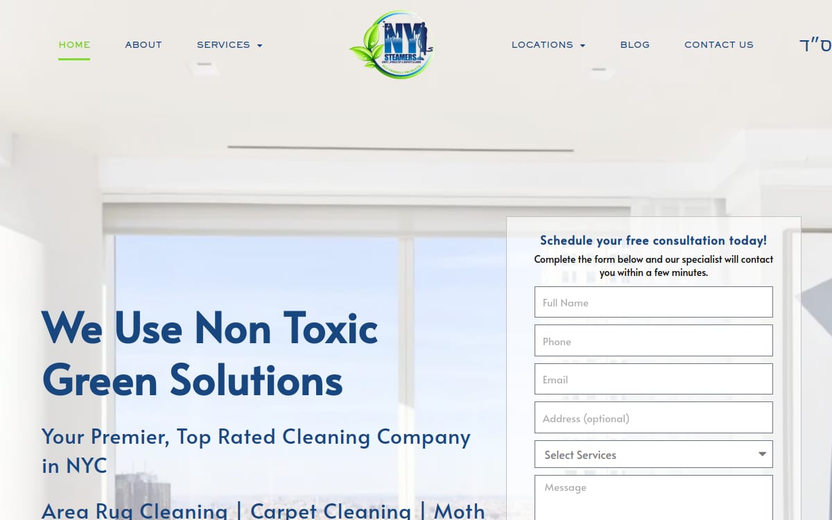 NY Steamers Carpet & Upholstery Cleaning carpet cleaning website homepage