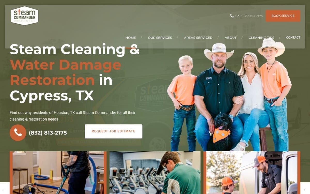 Steam Commander | Houston Carpet Cleaning Company carpet cleaning website homepage