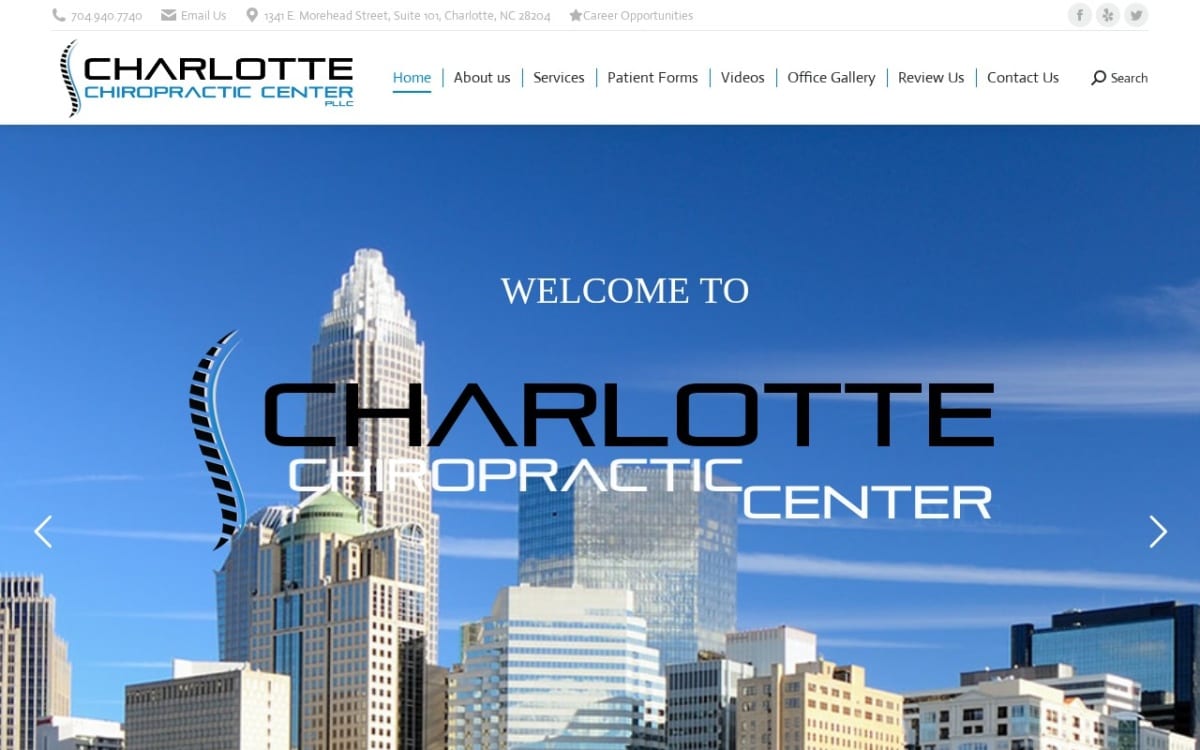 Charlotte Chiropractic Center, PLLC chiropractor website homepage