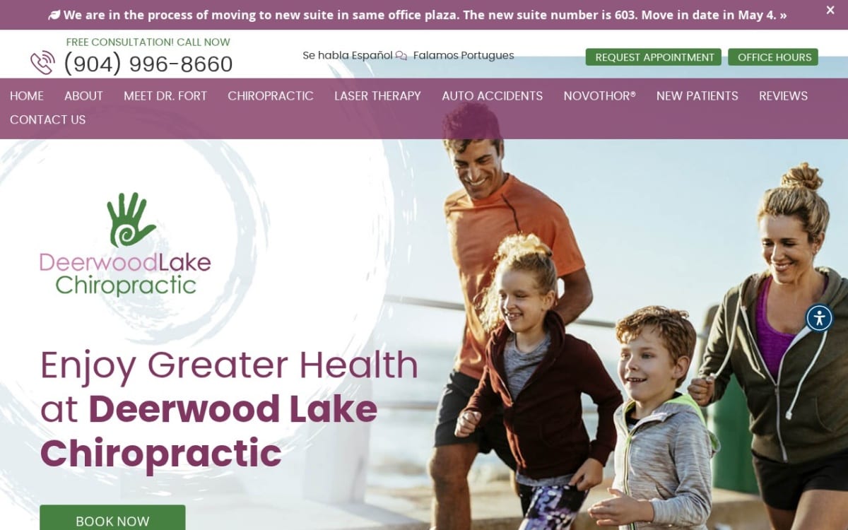 Deerwood Lake Chiropractic chiropractor website homepage