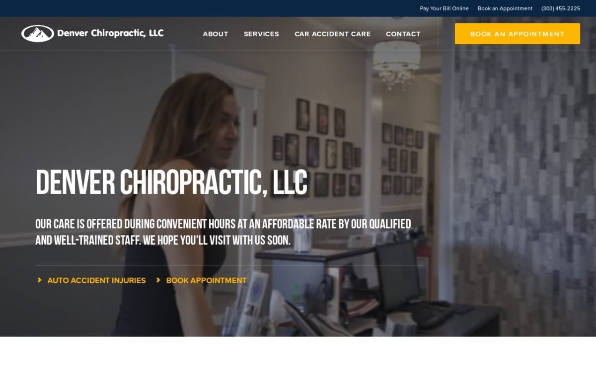 Denver Chiropractic LLC chiropractor website homepage