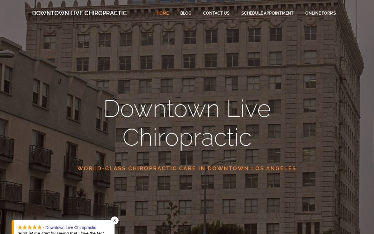 Downtown Live Chiropractic chiropractor website homepage