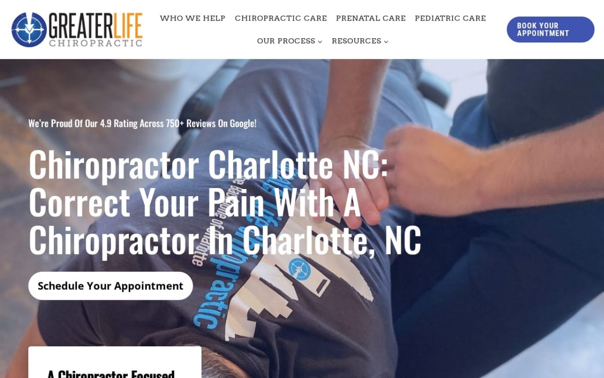 Greater Life Chiropractic chiropractor website homepage