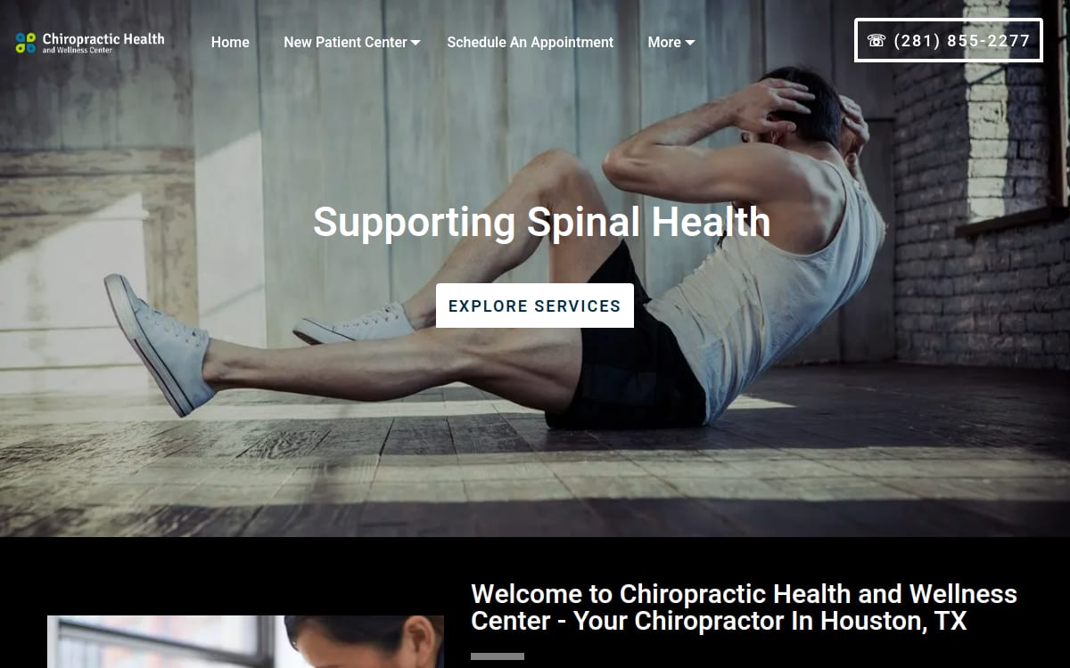 Chiropractic Health and Wellness Center chiropractor website homepage