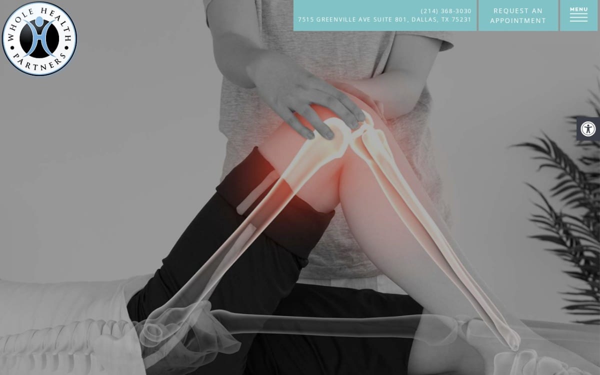 Whole Health Partners chiropractor website homepage