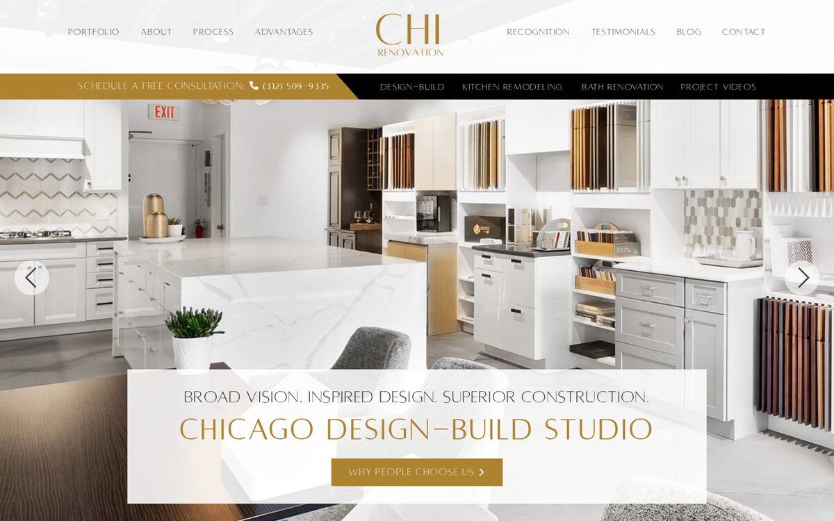 Chicago Renovation contractor website homepage