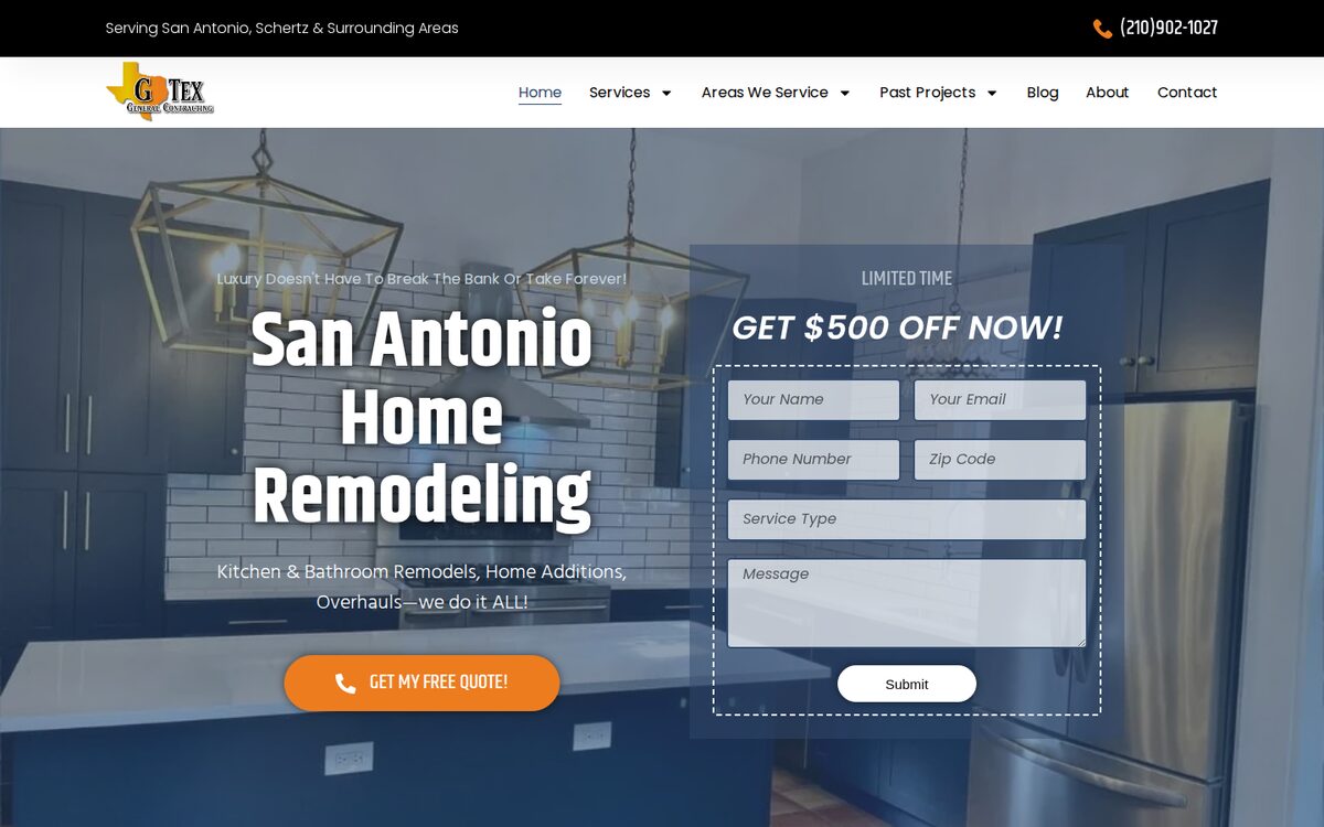 GTex General Contracting contractor website homepage