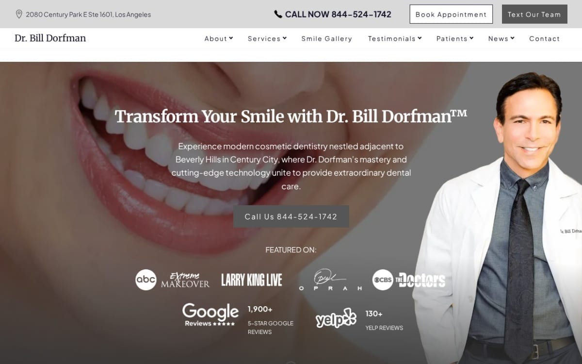 Bill Dorfman, DDS dentist website homepage