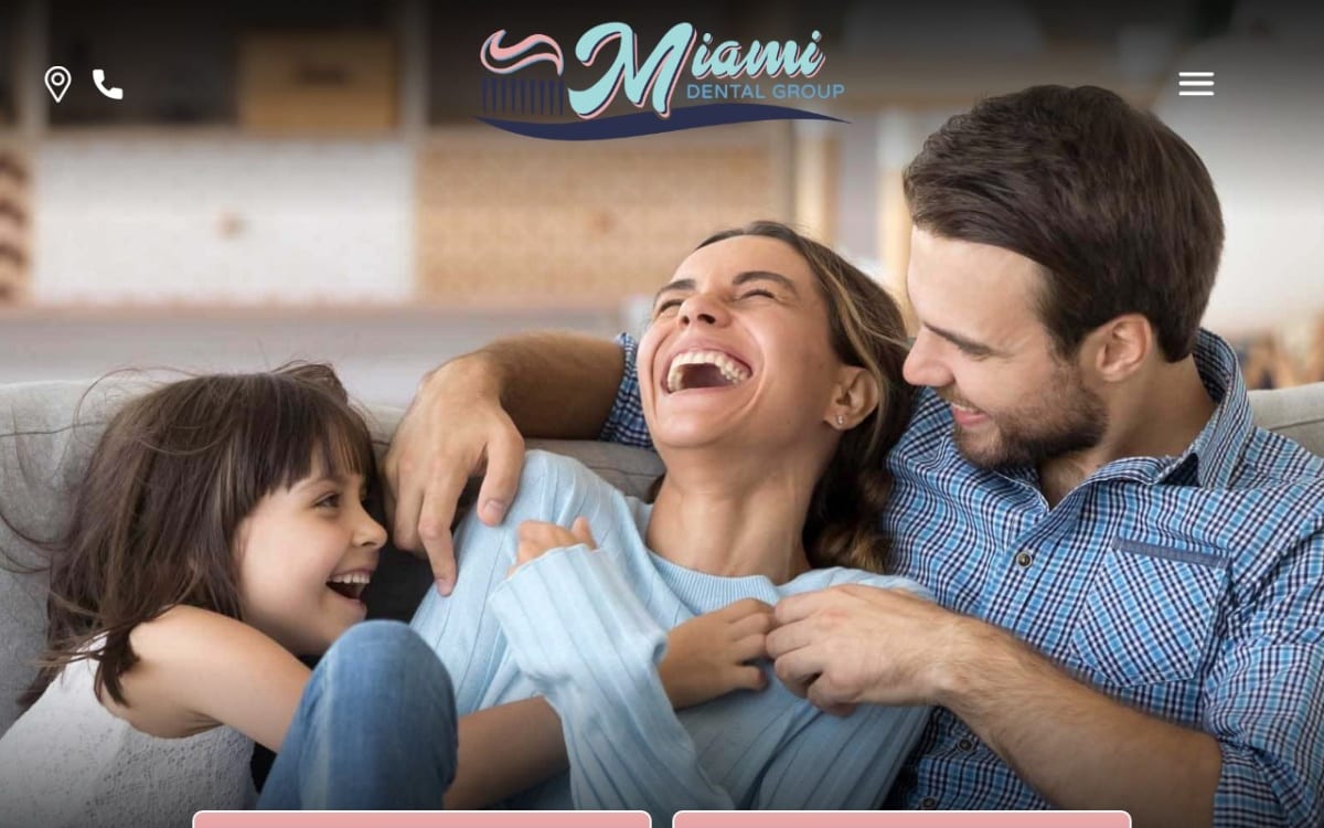 Miami Dental Group of Kendall dentist website homepage