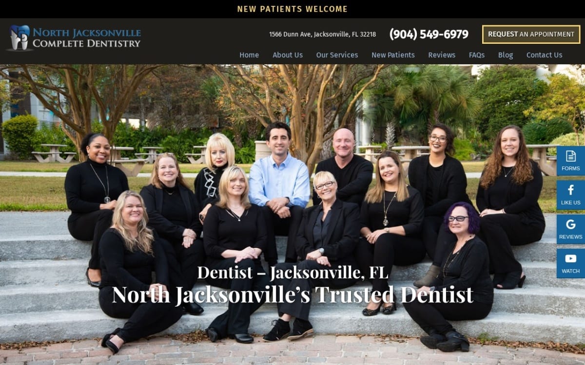North Jacksonville Complete Dentistry dentist website homepage