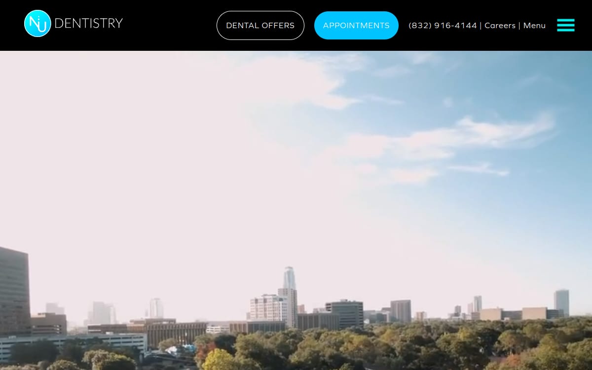 Nu Dentistry dentist website homepage