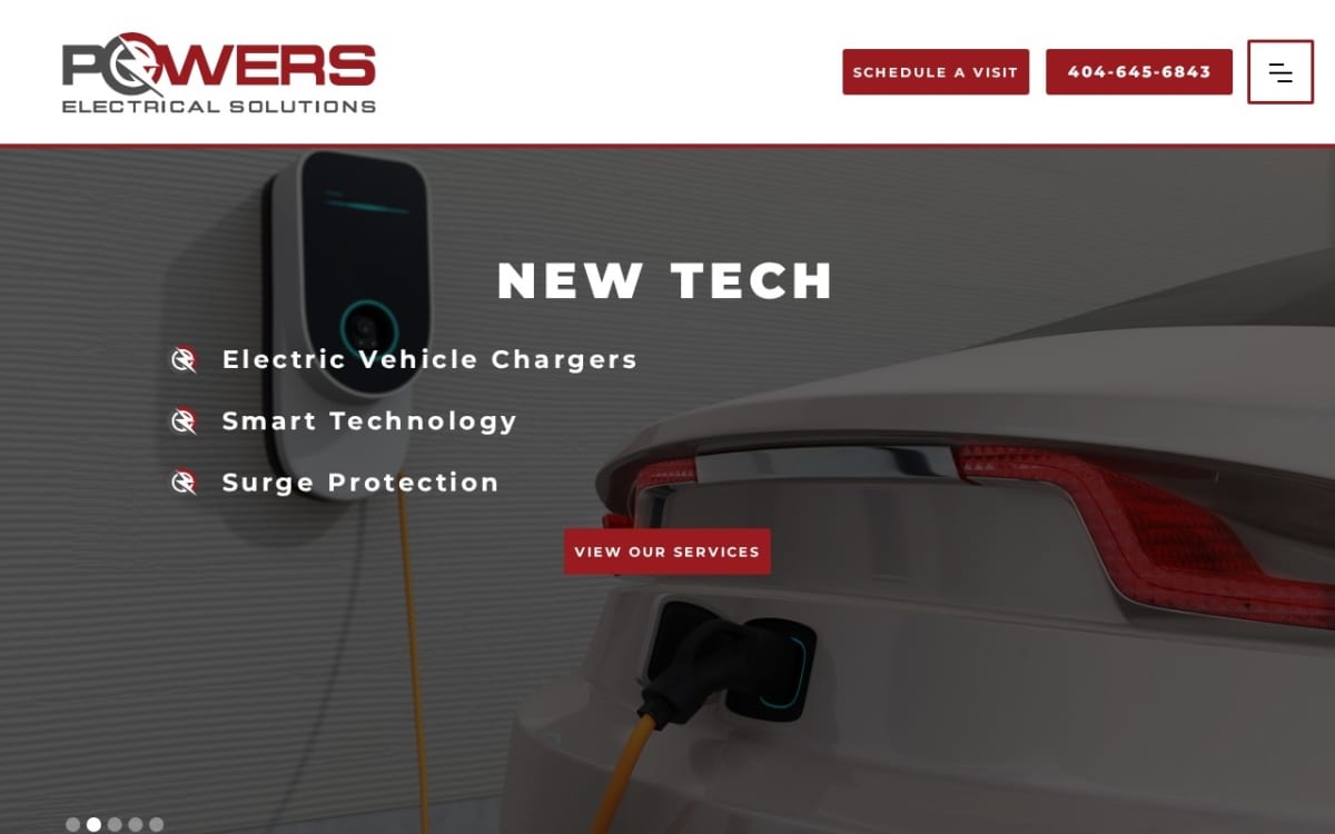 Powers Electrical Solutions electrician website homepage