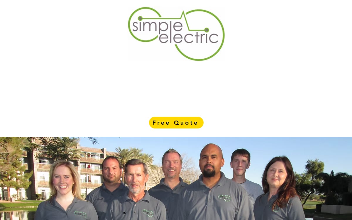 Simple Electric electrician website homepage