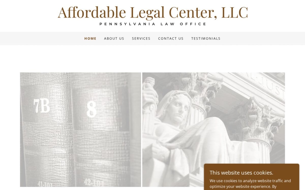 Affordable Legal Center family lawyer website homepage