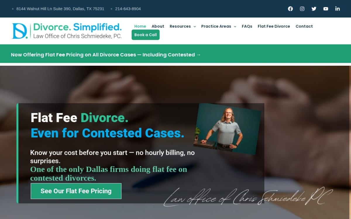 Law Office of Chris Schmiedeke, PC family lawyer website homepage