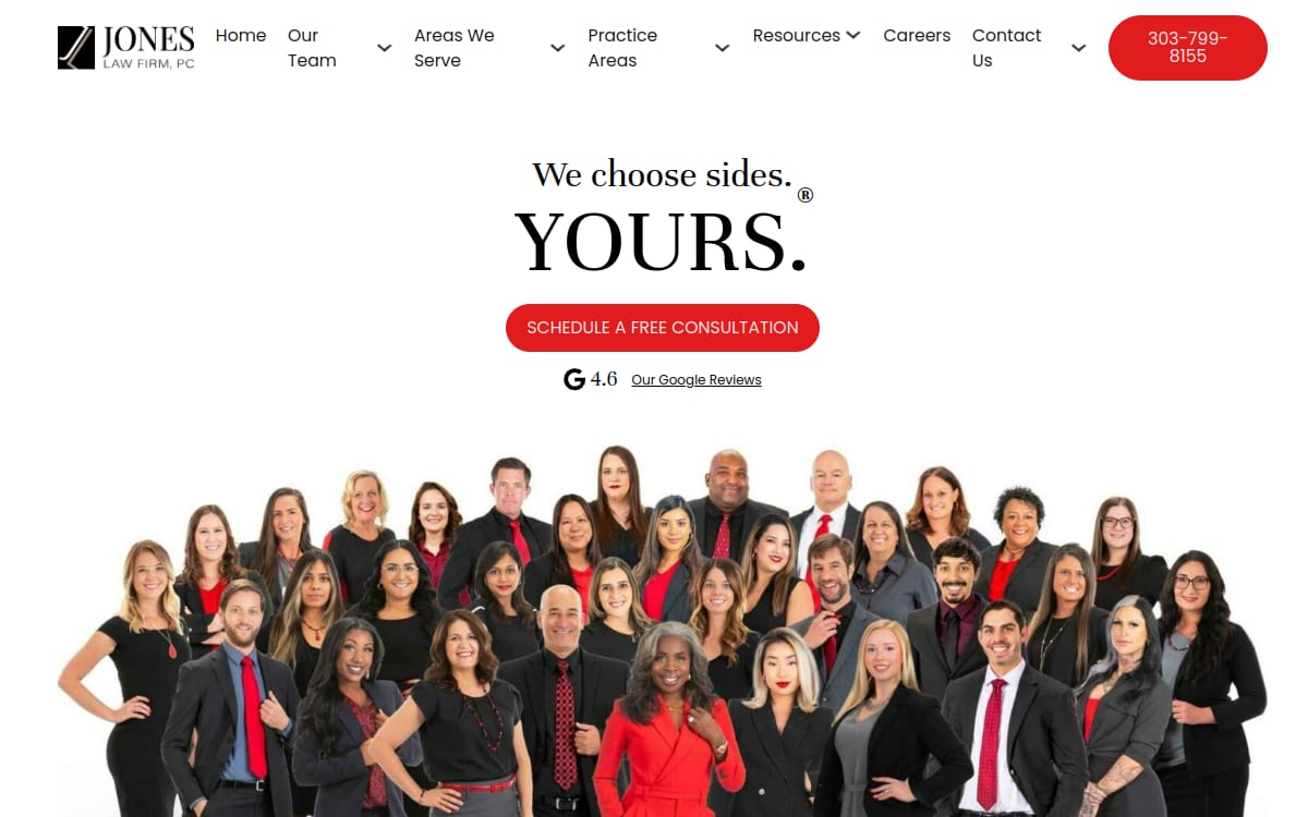 Jones Law Firm PC family lawyer website homepage