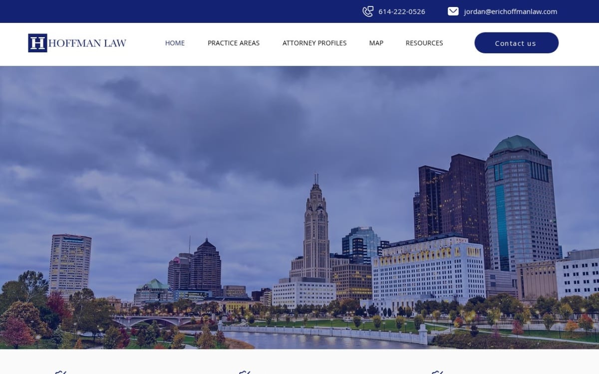 Hoffman Law family lawyer website homepage